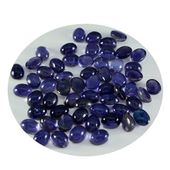 Riyogems 1PC Blue Iolite Cabochon 5x7 mm Oval Shape nice-looking Quality Gems