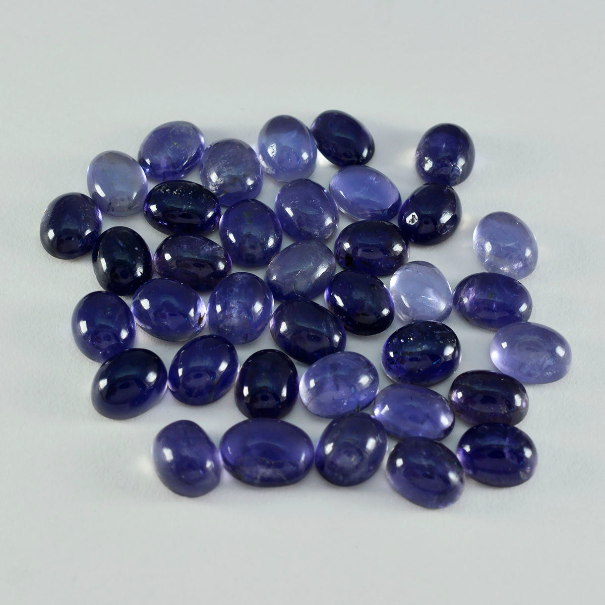 Riyogems 1PC Blue Iolite Cabochon 6x8 mm Oval Shape excellent Quality Stone