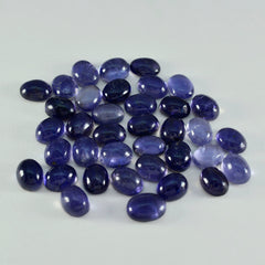 riyogems 1pc ブルーアイオライト カボション 7x9 mm 楕円形のかなり品質の宝石
