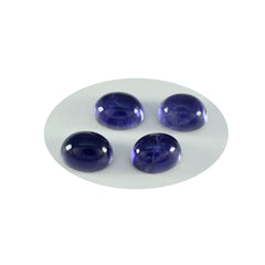 Riyogems 1 Stück blauer Iolith-Cabochon, 8 x 10 mm, ovale Form, erstaunliche Qualität, loser Edelstein