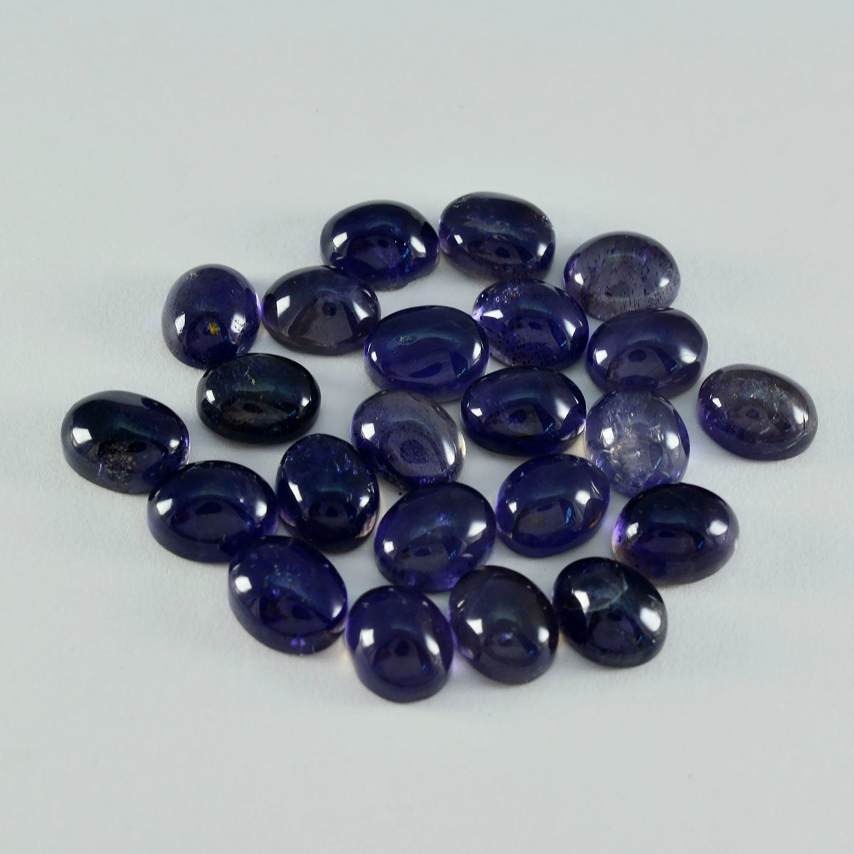 Riyogems 1PC blauwe ioliet cabochon 9x11 mm ovale vorm mooie kwaliteit losse edelstenen