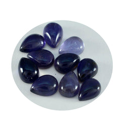 Riyogems 1PC Blue Iolite Cabochon 10x14 mm Pear Shape beauty Quality Loose Stone