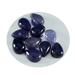 riyogems 1pc cabochon di iolite blu 12x16 mm a forma di pera, pietra preziosa sfusa di straordinaria qualità