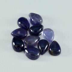Riyogems 1 cabochon iolite bleu en forme de poire, pierre précieuse en vrac de qualité incroyable, 12x16mm