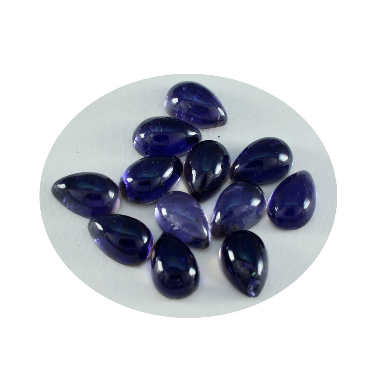 Riyogems 1PC Blue Iolite Cabochon 4x6 mm Pear Shape startling Quality Gems