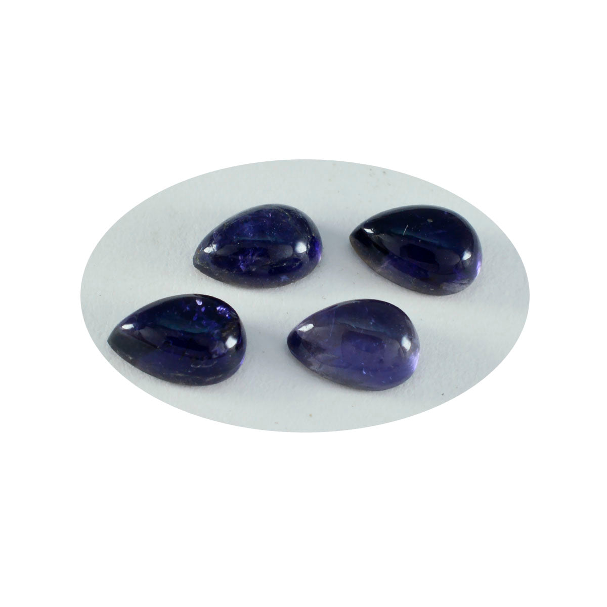 riyogems 1pc ブルーアイオライト カボション 6x9 mm 洋ナシ形の甘い品質の宝石