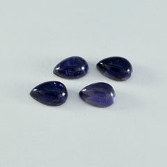 Riyogems 1PC Blue Iolite Cabochon 6x9 mm Pear Shape sweet Quality Gemstone
