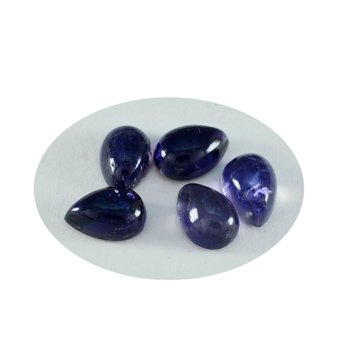 riyogems 1pc cabochon di iolite blu 7x10 mm a forma di pera gemma sfusa di qualità superba