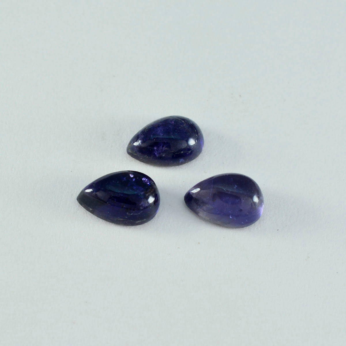 Riyogems 1PC Blue Iolite Cabochon 8x12 mm Pear Shape awesome Quality Loose Gems