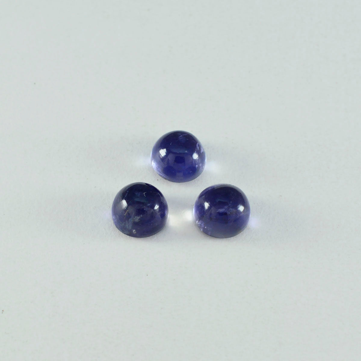 riyogems 1pc ブルーアイオライト カボション 10x10 mm ラウンド形状良質ルース宝石