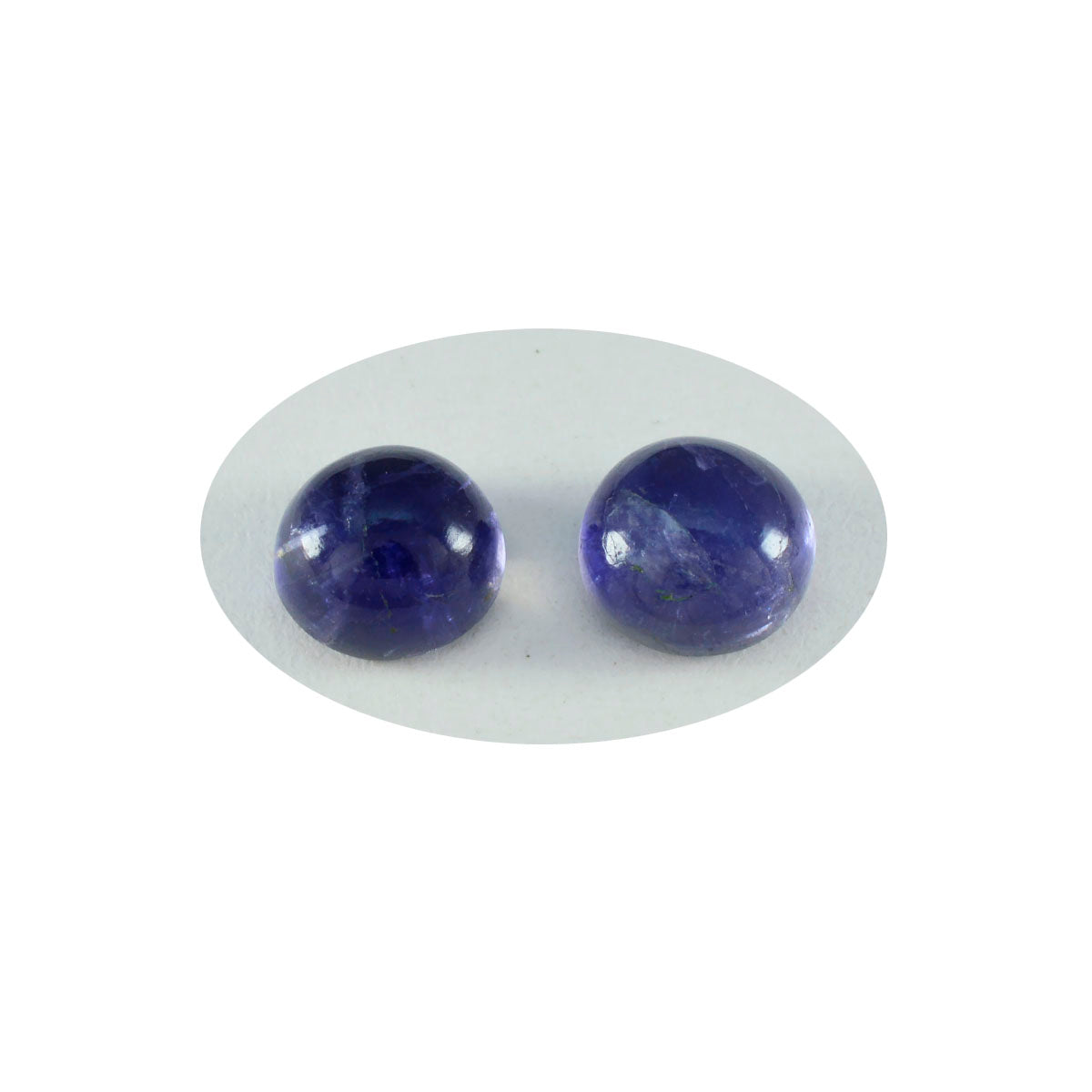 riyogems 1pc ブルー アイオライト カボション 11x11 mm ラウンド形状の素晴らしい品質の宝石
