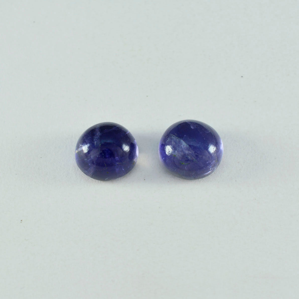 Riyogems 1pc cabochon iolite bleu 11x11 mm forme ronde gemme de belle qualité
