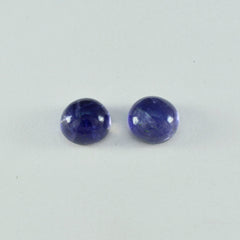 Riyogems 1 Stück blauer Iolith-Cabochon, 11 x 11 mm, runde Form, schönes Qualitäts-Edelstein