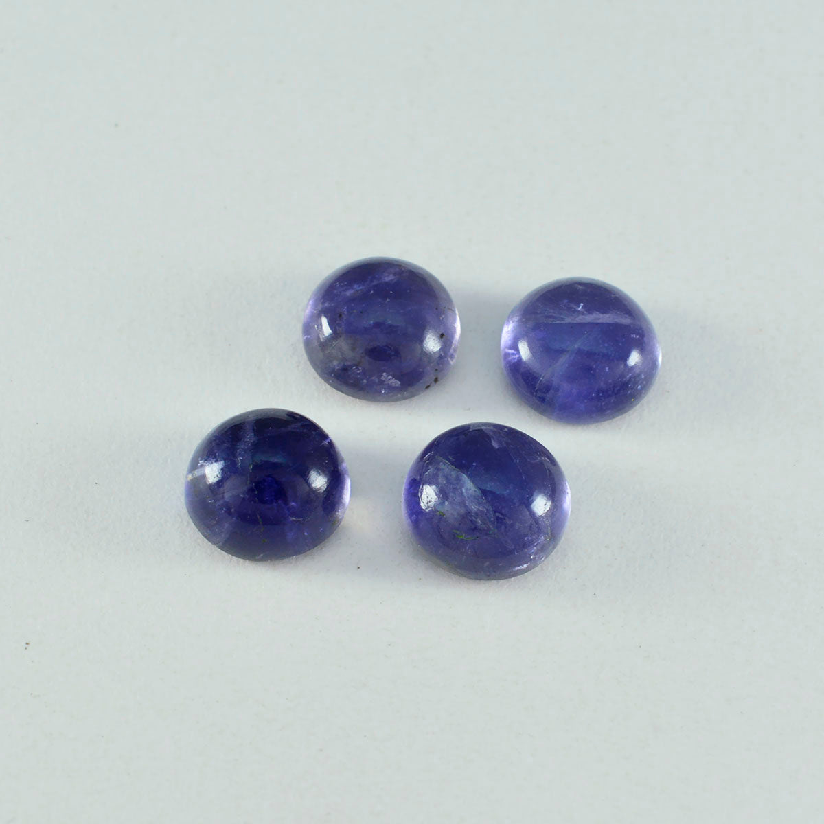 riyogems 1pc ブルー アイオライト カボション 13x13 mm ラウンド形状魅力的な品質の石