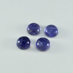 Riyogems 1 pieza cabujón de iolita azul 13x13 mm forma redonda piedra de calidad atractiva