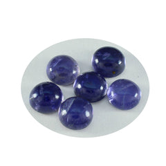 Riyogems – cabochon iolite bleu, forme ronde, belle qualité, pierre précieuse en vrac, 15x15mm, 1 pièce
