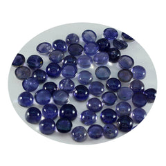 riyogems 1pc ブルー アイオライト カボション 5x5 mm ラウンド形状 aa 品質の石