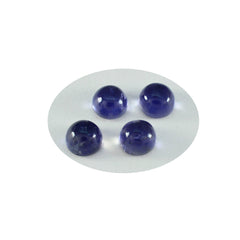 Riyogems 1 pieza cabujón de iolita azul 9x9 mm forma redonda piedra suelta de calidad a1