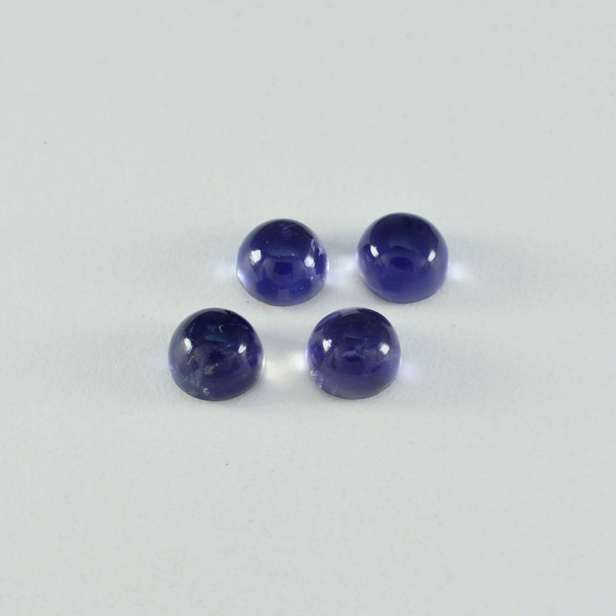 Riyogems 1PC Blue Iolite Cabochon 9x9 mm Round Shape A1 Quality Loose Stone