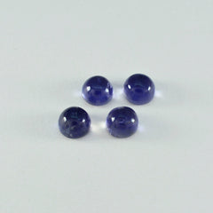 Riyogems 1pc cabochon iolite bleu 9x9 mm forme ronde a1 qualité pierre en vrac