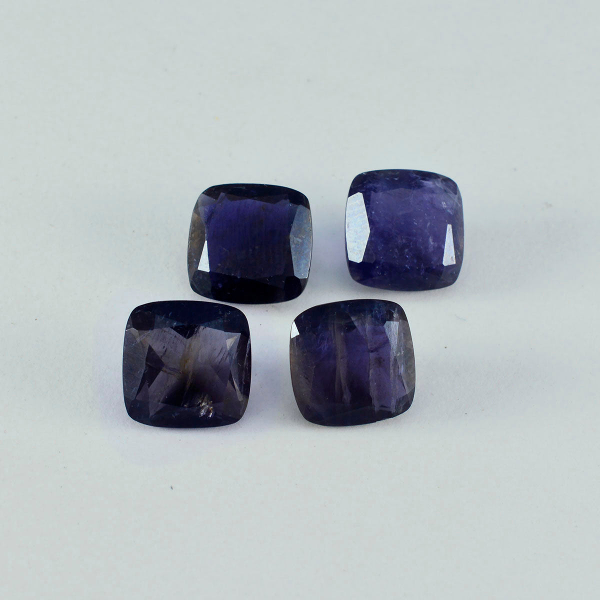 Riyogems 1PC Blue Iolite Faceted 12x12 mm Cushion Shape fantastic Quality Loose Gems