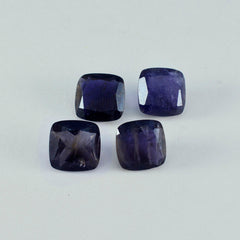 Riyogems 1PC Blue Iolite Faceted 12x12 mm Cushion Shape fantastic Quality Loose Gems