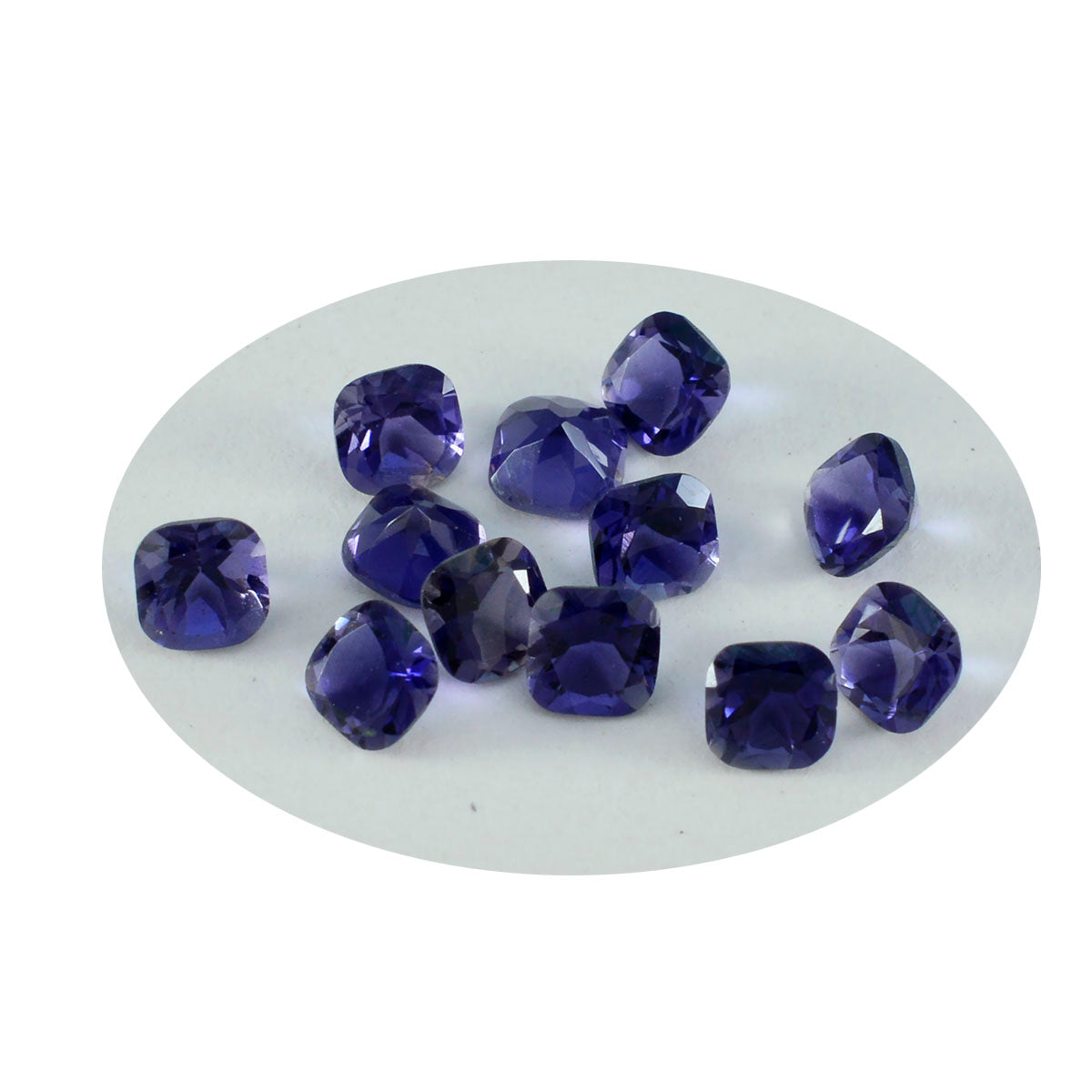 Riyogems 1PC Blue Iolite Faceted 4x4 mm Cushion Shape good-looking Quality Loose Gems