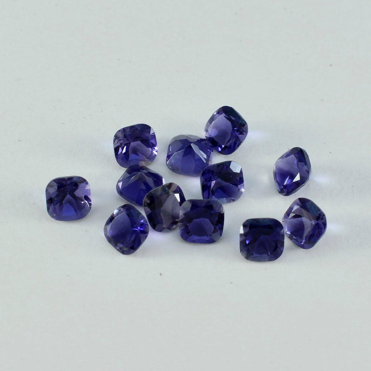 Riyogems 1PC Blue Iolite Faceted 4x4 mm Cushion Shape good-looking Quality Loose Gems