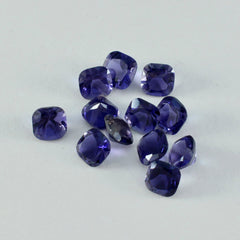 Riyogems 1 pièce d'iolite bleue à facettes 5x5mm en forme de coussin, pierre ample de belle qualité