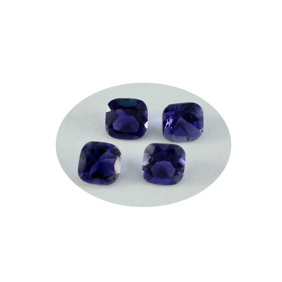 riyogems 1pc ブルーアイオライト ファセット 6x6 mm クッション形状の優れた品質のルース宝石