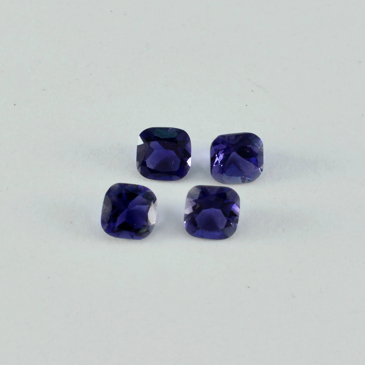Riyogems 1PC Blue Iolite Faceted 6x6 mm Cushion Shape excellent Quality Loose Gemstone