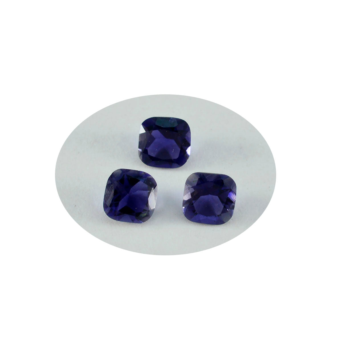 riyogems 1pc iolite bleue facettée 7x7 mm forme coussin jolie gemme de qualité