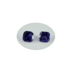 Riyogems 1PC blauw ioliet gefacetteerd 8x8 mm kussenvorm verbazingwekkende kwaliteitsedelstenen