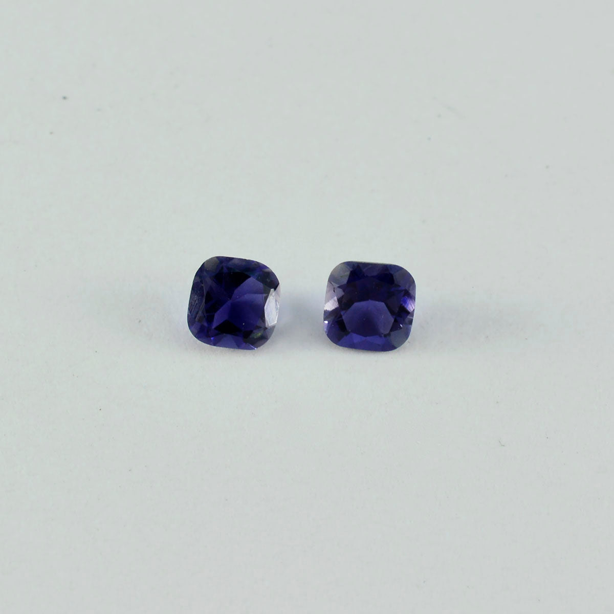 Riyogems 1PC Blue Iolite Faceted 8x8 mm Cushion Shape astonishing Quality Gems