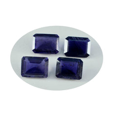 Riyogems, 1 pieza, iolita azul facetada, 10x12mm, forma octágono, gema de calidad AAA