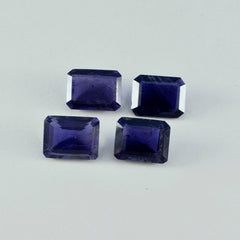 riyogems 1pc iolite bleue à facettes 10x12 mm forme octogonale gemme de qualité aaa