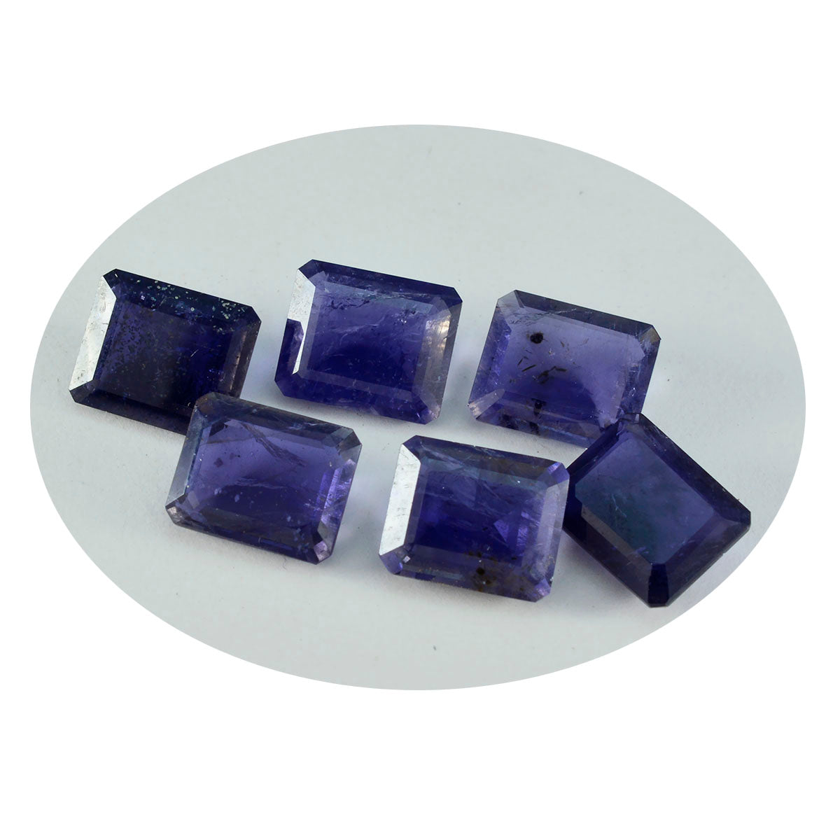 Riyogems 1PC Blue Iolite Faceted 12x16 mm Octagon Shape A+ Quality Gems