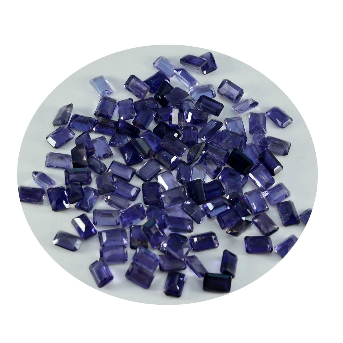 Riyogems 1 Stück blauer Iolith, facettiert, 3 x 5 mm, Achteckform, Edelsteine von hervorragender Qualität