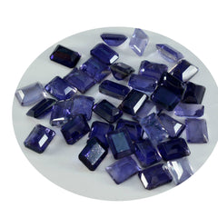 Riyogems 1PC Blue Iolite Faceted 4x6 mm Octagon Shape awesome Quality Stone