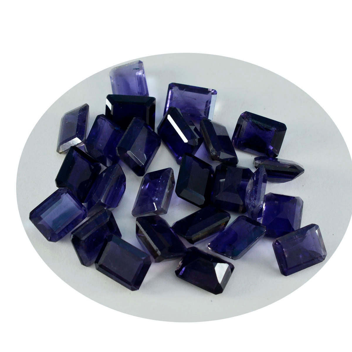 riyogems 1pc blue iolite faceted 5x7 mm octagon shape beauty quality gemstone