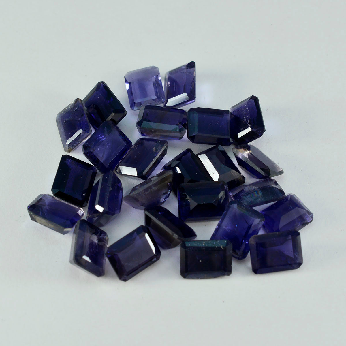 riyogems 1 шт. синий иолит граненый 6x8 мм восьмиугольной формы, россыпной драгоценный камень удивительного качества