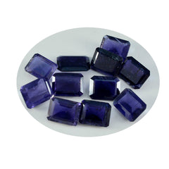 Riyogems 1PC Blue Iolite Faceted 7x9 mm Octagon Shape cute Quality Loose Gems