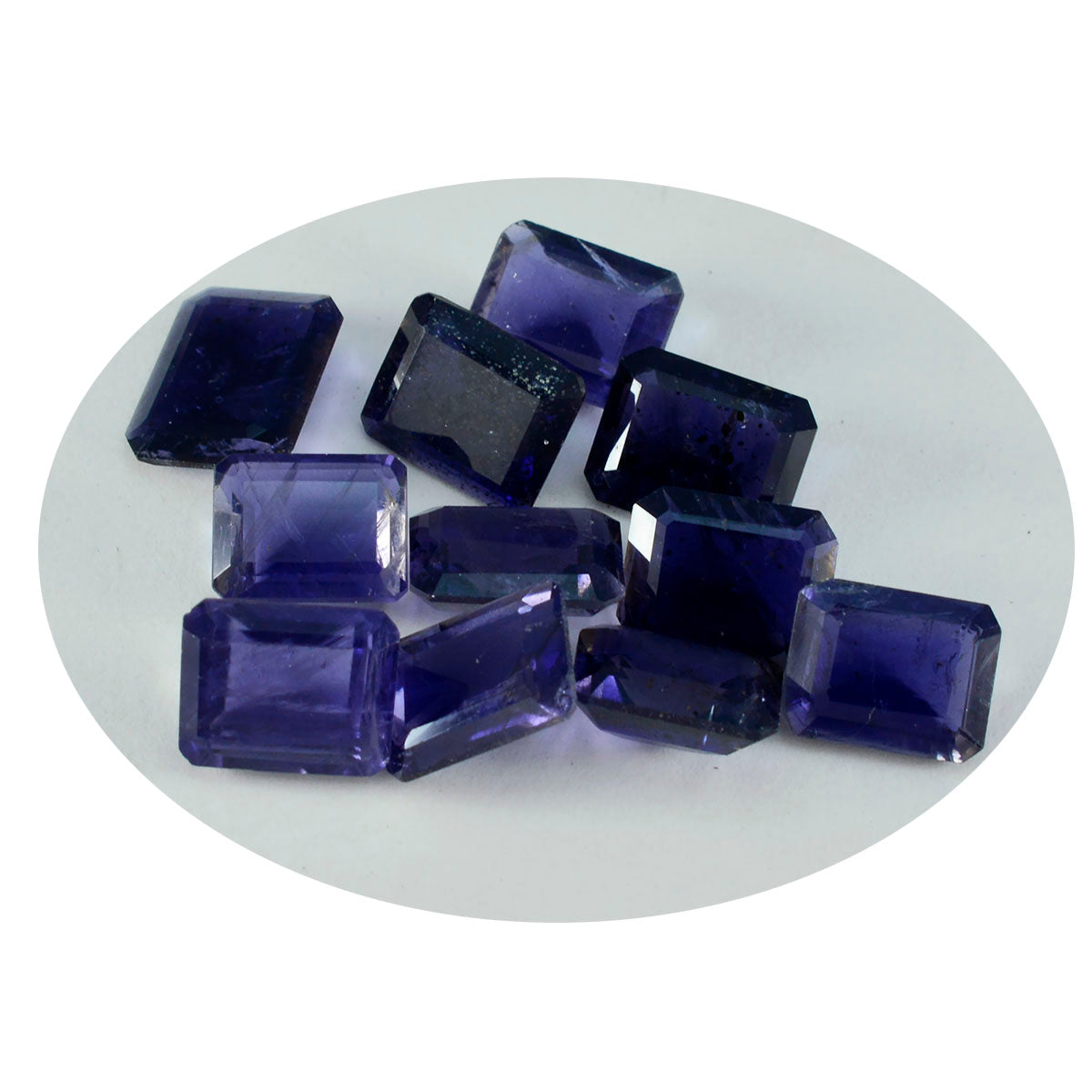 Riyogems 1 Stück blauer Iolith, facettiert, 8 x 10 mm, achteckige Form, ein hochwertiger loser Stein