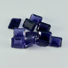 Riyogems 1 pièce d'iolite bleue à facettes 8x10mm forme octogonale une pierre en vrac de qualité
