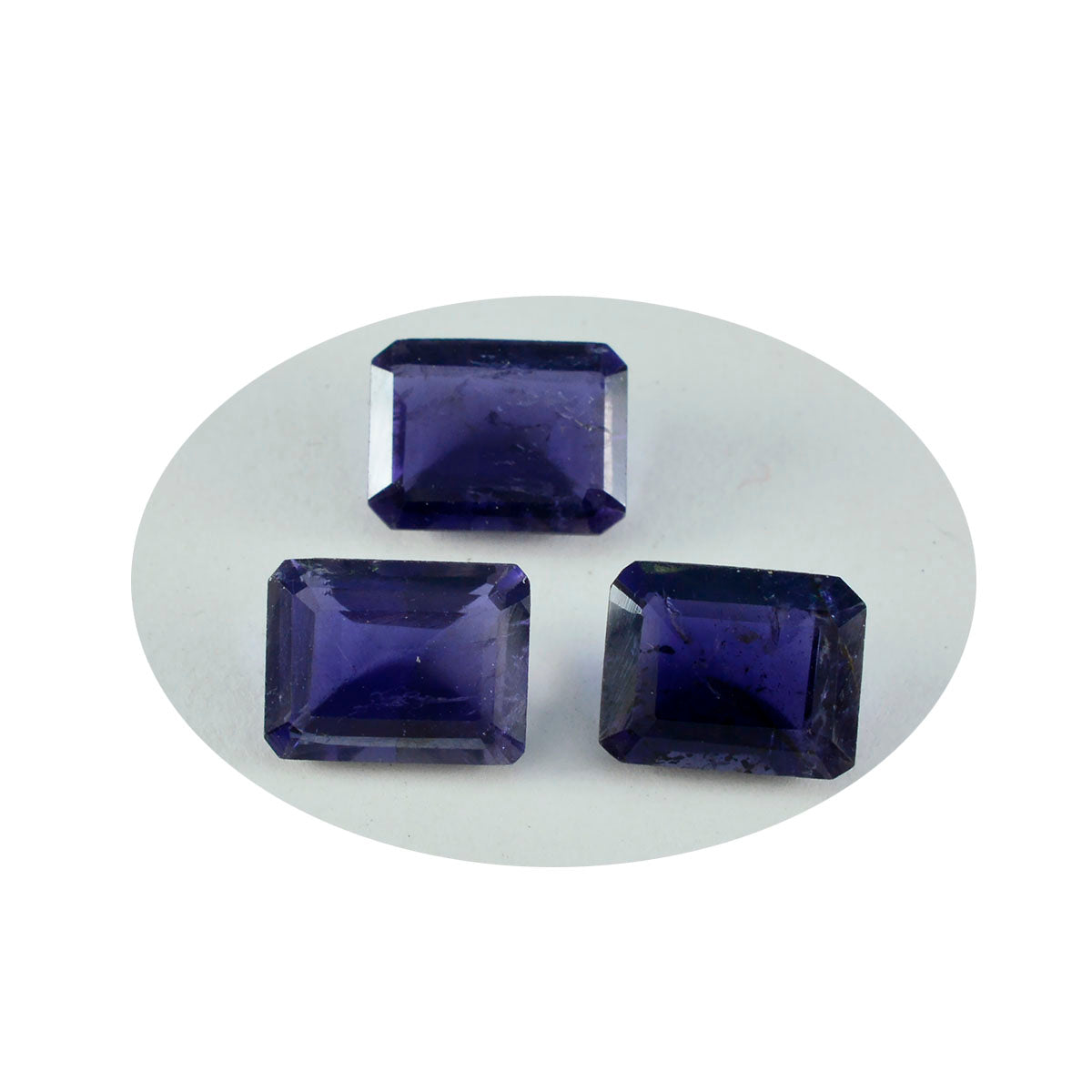 Riyogems 1PC blauwe ioliet gefacetteerde 9x11 mm achthoekige vorm AA-kwaliteit losse edelsteen
