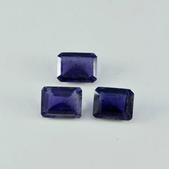 Riyogems 1PC Blue Iolite Faceted 9x11 mm Octagon Shape AA Quality Loose Gemstone