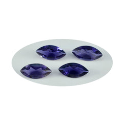 Riyogems 1PC Blauw Ioliet Facet 10x20 mm Marquise Vorm uitstekende kwaliteit losse steen