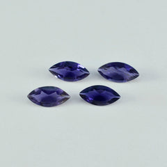 Riyogems 1PC Blue Iolite Faceted 10x20 mm Marquise Shape superb Quality Loose Stone