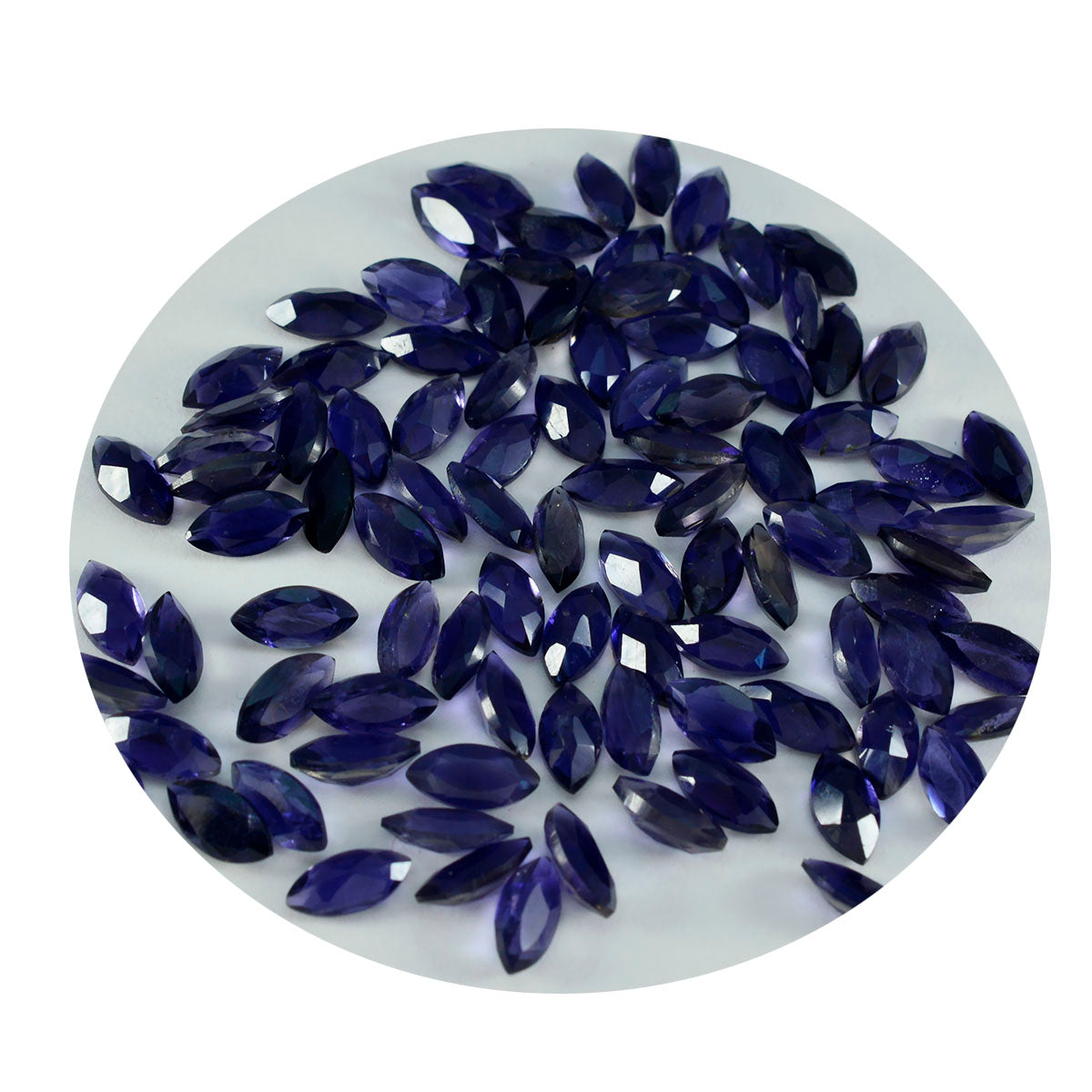 Riyogems 1 pièce d'iolite bleue à facettes 3x6mm forme marquise belle qualité pierre précieuse en vrac