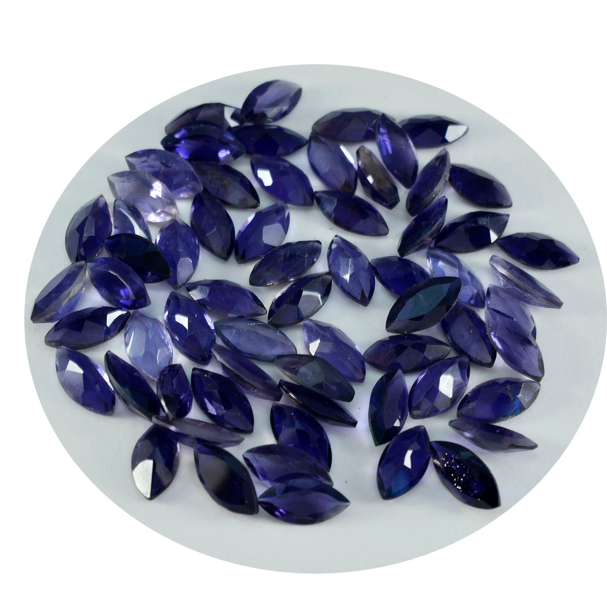 Riyogems 1 pieza de iolita azul facetada de 5x10 mm con forma de marquesa, gemas de gran calidad